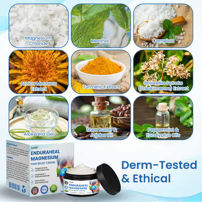 Timilk® EnduraHeal Magnesium Pain Relief Cream (Treats Arthritis, Neuropathy, Rheumatism, Sports Injuries & More)