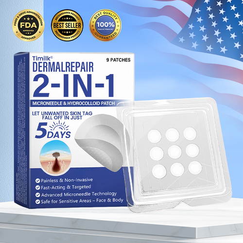 🔥Timilk® DermalRepair 2-in-1 Microneedle & Hydrocolloid Patch 💉| Raised Moles, Acne, Flat Warts & Skin Tags Remover | Improves Wrinkles, Scars & Blemishes | Invisible Pimple Patches for Face & Body💎