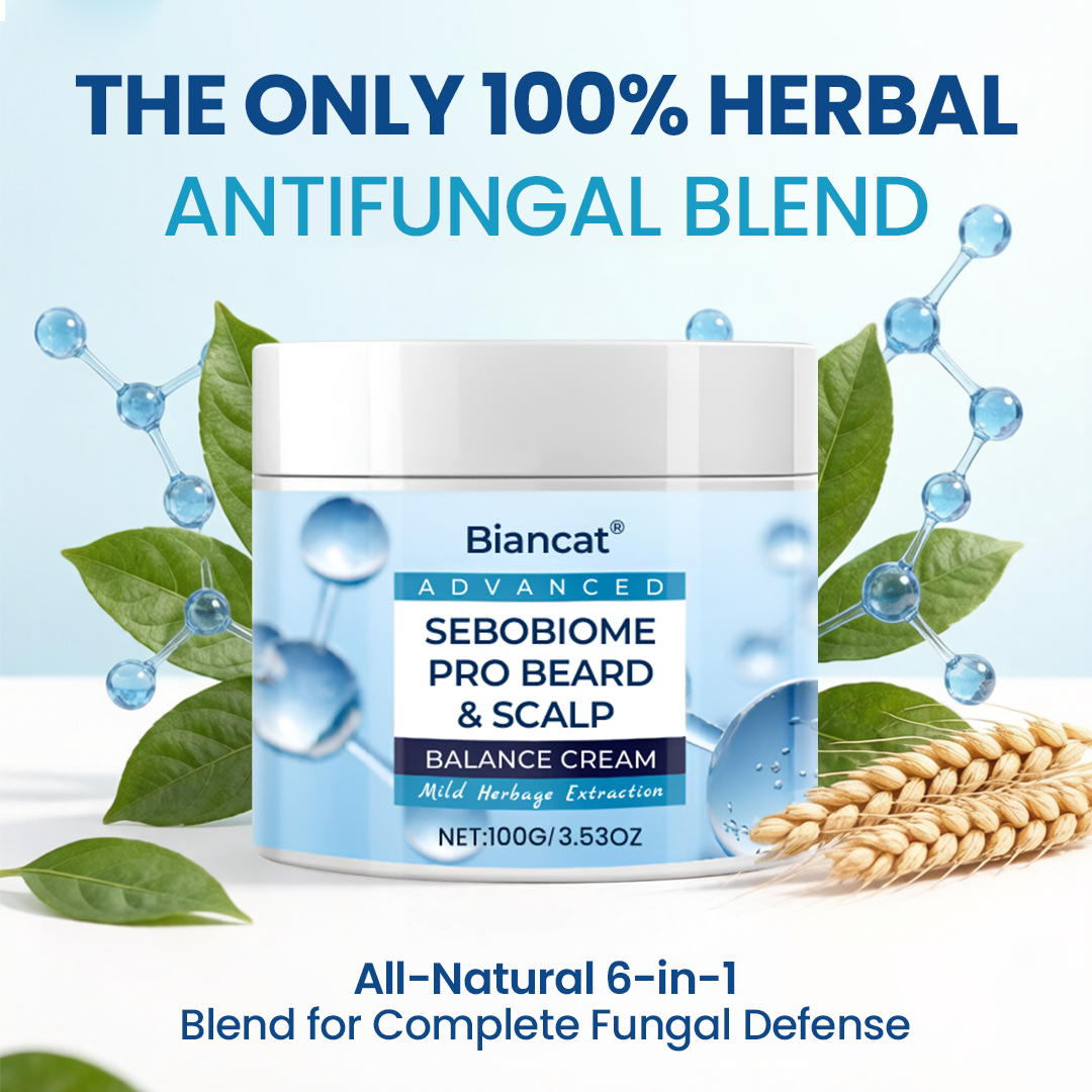 🔥 FLAKE-FREE SKIN IN 7 DAYS Biancat® SeboBiome Pro Beard & Scalp Cream 🌱 Reduces Itch & Flakes — No Greasy Residue!