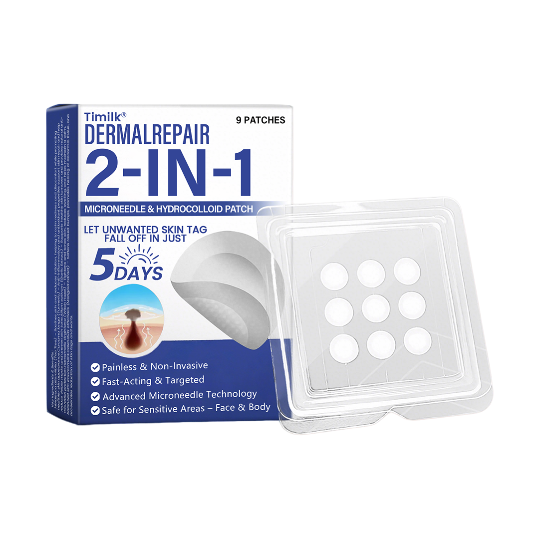 🔥Timilk® DermalRepair 2-in-1 Microneedle & Hydrocolloid Patch 💉| Raised Moles, Acne, Flat Warts & Skin Tags Remover | Improves Wrinkles, Scars & Blemishes | Invisible Pimple Patches for Face & Body💎