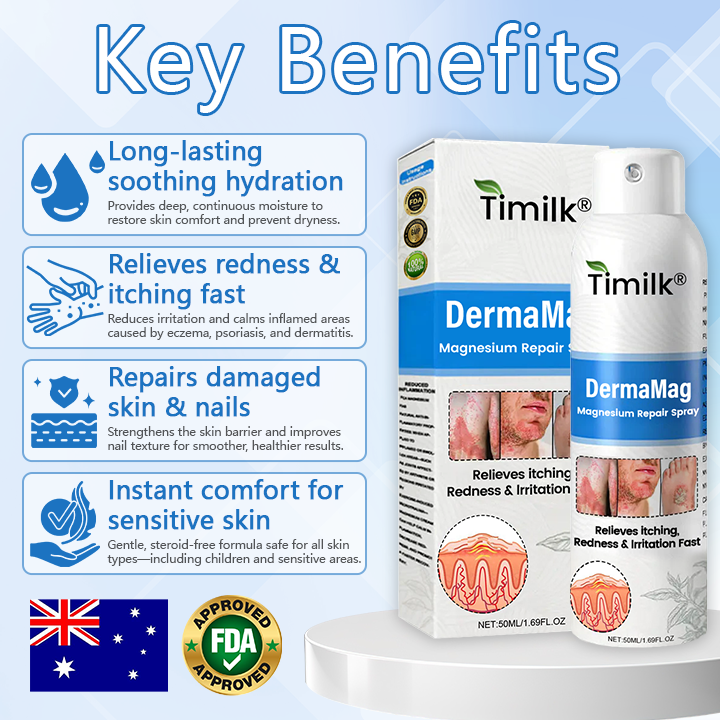✅ Official Store: Timilk® DermaMag Magnesium Repair Spray 🔥 FDA Certified (Clinically Proven Relief for Psoriasis, Eczema, and Chronic Skin Irritation 🌿)