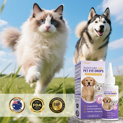 Timilk® NanoCare Pet Eye Drops  👩‍⚕️ FDA Approved | Relieves Conjunctivitis, Dry Eyes, Cataracts & Keratitis 🐶🐱